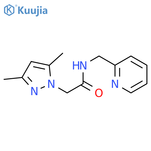 2-(3,5-dimethyl-1H-pyrazol-1-yl)-N-[(pyridin-2-yl)methyl]acetamide structure