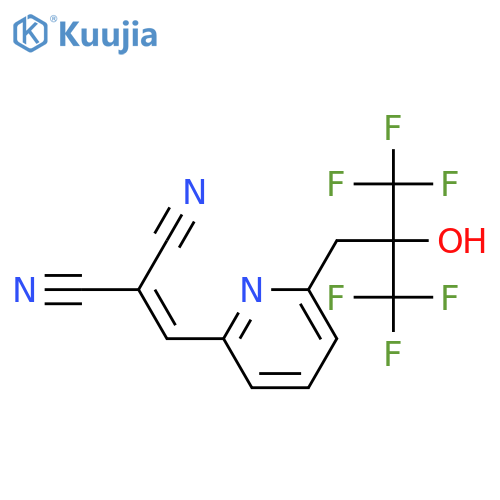 Propanedinitrile,2-[[6-[3,3,3-trifluoro-2-hydroxy-2-(trifluoromethyl)propyl]-2-pyridinyl]methylene]- structure