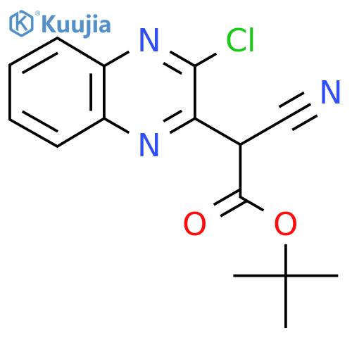 tert-butyl 2-(3-chloroquinoxalin-2-yl)-2-cyanoacetate structure