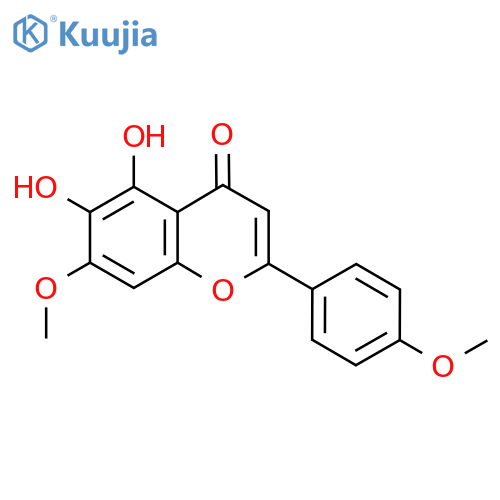 4H-1-Benzopyran-4-one,5,6-dihydroxy-7-methoxy-2-(4-methoxyphenyl)- structure