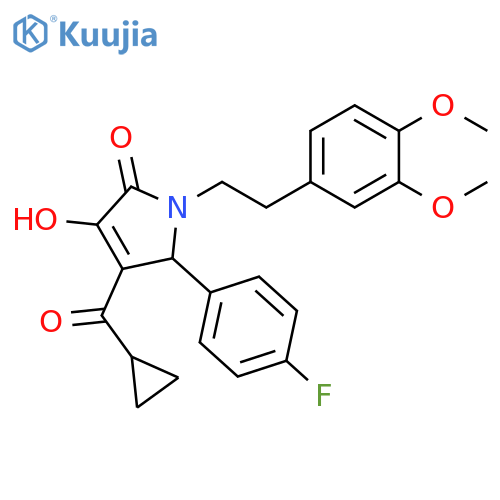 4-cyclopropanecarbonyl-1-[2-(3,4-dimethoxyphenyl)ethyl]-5-(4-fluorophenyl)-3-hydroxy-2,5-dihydro-1H-pyrrol-2-one structure