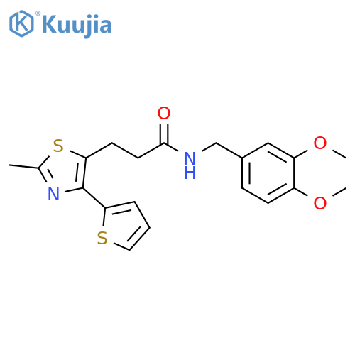 N-[(3,4-dimethoxyphenyl)methyl]-3-[2-methyl-4-(thiophen-2-yl)-1,3-thiazol-5-yl]propanamide structure
