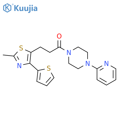 3-[2-methyl-4-(thiophen-2-yl)-1,3-thiazol-5-yl]-1-[4-(pyridin-2-yl)piperazin-1-yl]propan-1-one structure