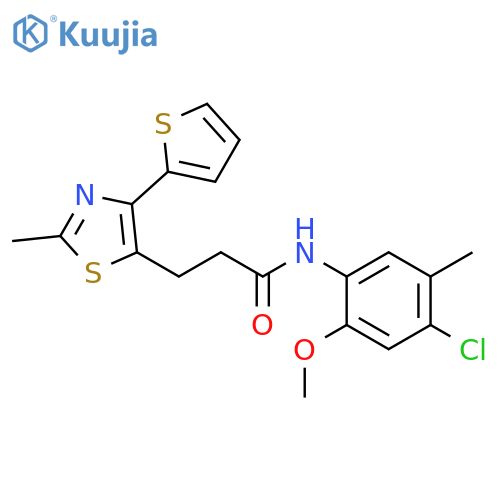 N-(4-chloro-2-methoxy-5-methylphenyl)-3-[2-methyl-4-(thiophen-2-yl)-1,3-thiazol-5-yl]propanamide structure
