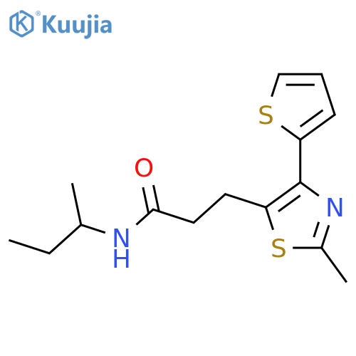 N-(butan-2-yl)-3-[2-methyl-4-(thiophen-2-yl)-1,3-thiazol-5-yl]propanamide structure