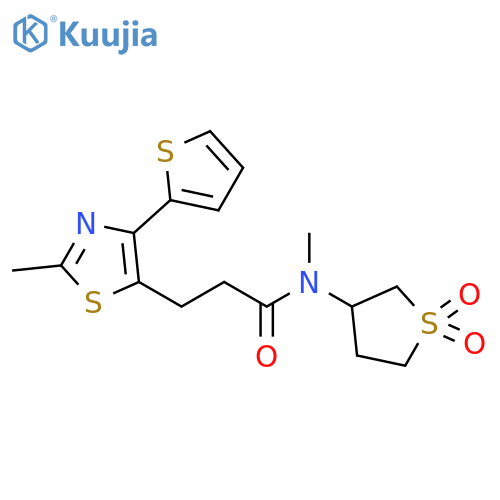 N-(1,1-dioxo-1lambda6-thiolan-3-yl)-N-methyl-3-[2-methyl-4-(thiophen-2-yl)-1,3-thiazol-5-yl]propanamide structure