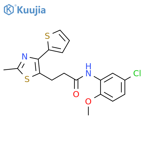 N-(5-chloro-2-methoxyphenyl)-3-[2-methyl-4-(thiophen-2-yl)-1,3-thiazol-5-yl]propanamide structure
