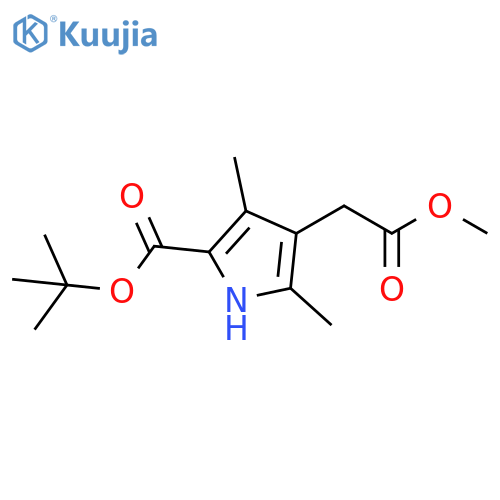 1H-Pyrrole-3-acetic acid, 5-[(1,1-dimethylethoxy)carbonyl]-2,4-dimethyl-, methyl ester structure