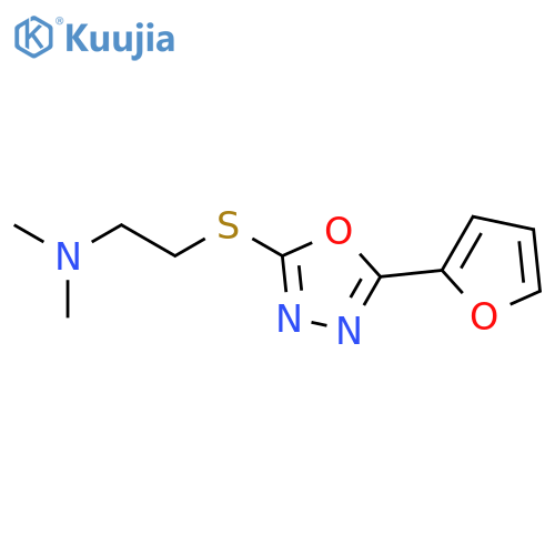 Ethanamine, 2-[[5-(2-furanyl)-1,3,4-oxadiazol-2-yl]thio]-N,N-dimethyl- structure