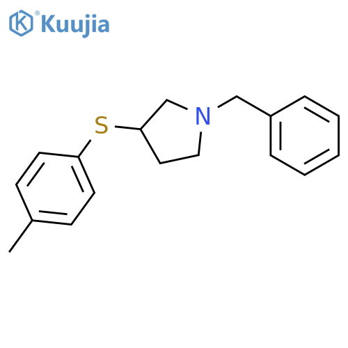 Pyrrolidine, 3-[(4-methylphenyl)thio]-1-(phenylmethyl)- structure