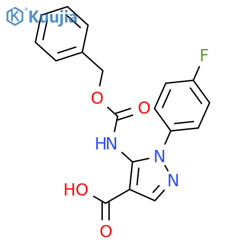1-(4-fluorophenyl)-5-(phenylmethoxycarbonylamino)pyrazole-4-carboxylic Acid structure