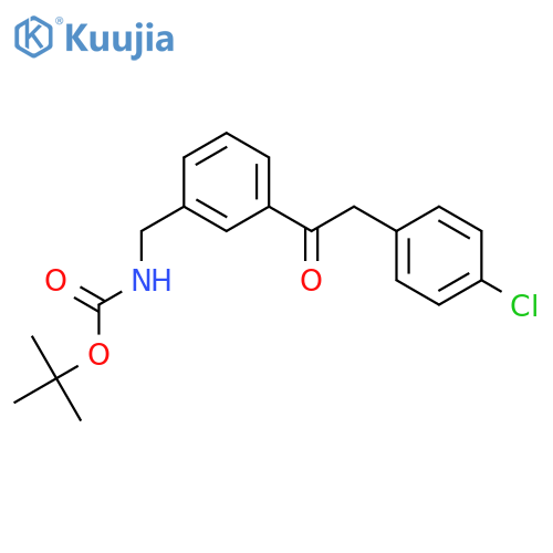 Tert-butyl N-[[3-[2-(4-chlorophenyl)acetyl]phenyl]methyl]carbamate structure