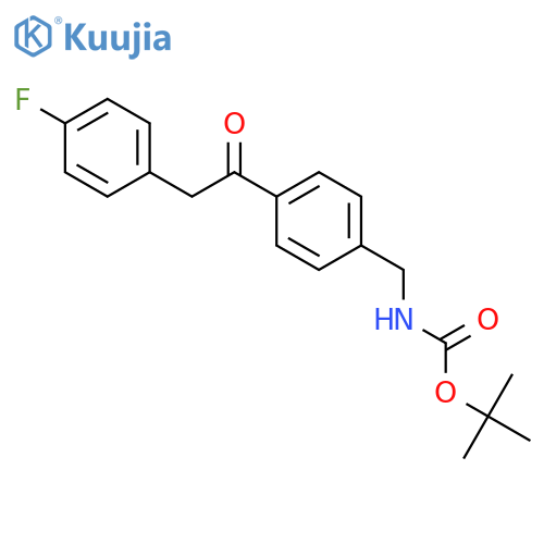 2-Methyl-2-propanyl {4-[(4-fluorophenyl)acetyl]benzyl}carbamate structure