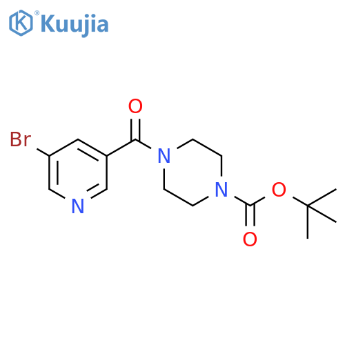tert-Butyl 4-(5-Bromo-3-pyridinyl)carbonyltetrahydro-1(2H)-pyrazinecarboxylate structure