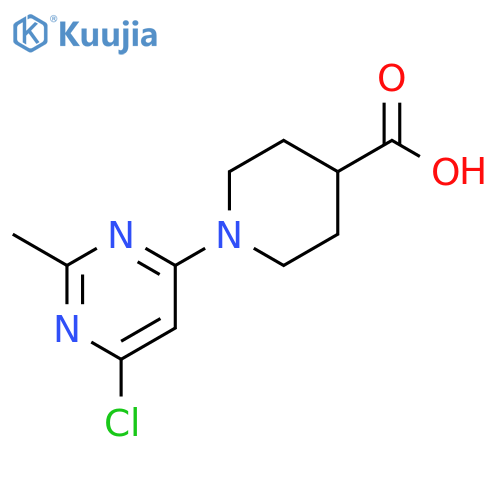 1-(6-Chloro-2-methyl-4-pyrimidinyl)-4-piperidinecarboxylic acid structure