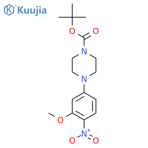 tert-Butyl 4-(3-Methoxy-4-nitrophenyl)tetrahydro-1(2H)-pyrazinecarboxylate structure