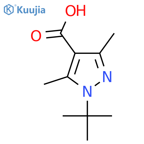 1-tert-butyl-3,5-dimethyl-1H-pyrazole-4-carboxylic acid structure