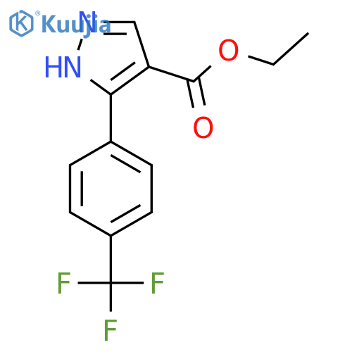 Ethyl 5-[4-(trifluoromethyl)phenyl]-1H-pyrazole-4-carboxylate structure
