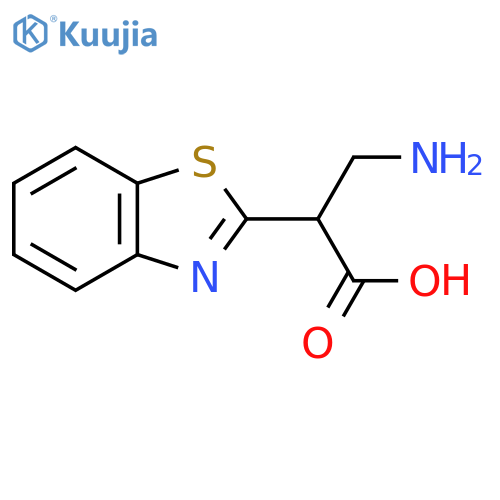 3-amino-2-(1,3-benzothiazol-2-yl)propanoic acid structure