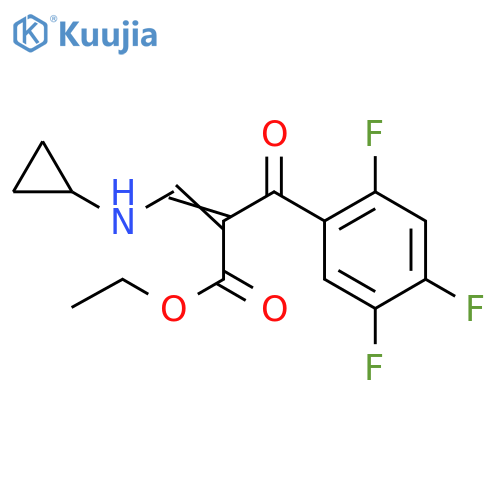 Benzenepropanoic acid, α-[(cyclopropylamino)methylene]-2,4,5-trifluoro-β-oxo-, ethyl ester structure