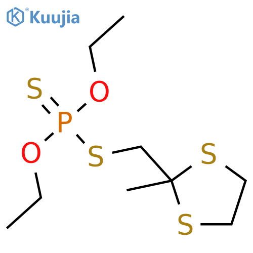 Phosphorodithioic acid,O,O-diethyl S-[(2-methyl-1,3-dithiolan-2-yl)methyl] ester (7CI,8CI) structure