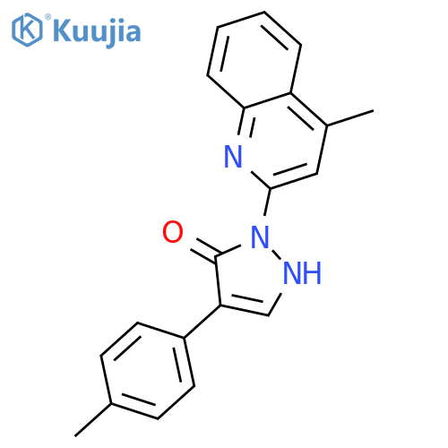 3H-Pyrazol-3-one, 1,2-dihydro-4-(4-methylphenyl)-2-(4-methyl-2-quinolinyl)- structure