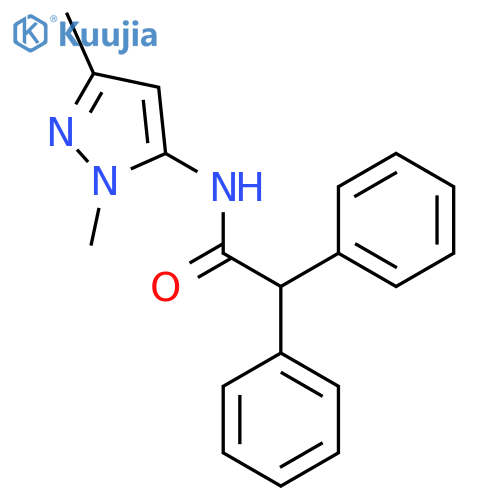 N-(1,3-dimethyl-1H-pyrazol-5-yl)-2,2-diphenylacetamide structure