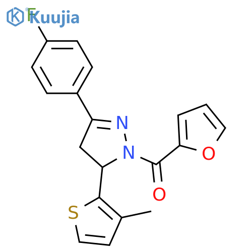 3-(4-fluorophenyl)-1-(furan-2-carbonyl)-5-(3-methylthiophen-2-yl)-4,5-dihydro-1H-pyrazole structure