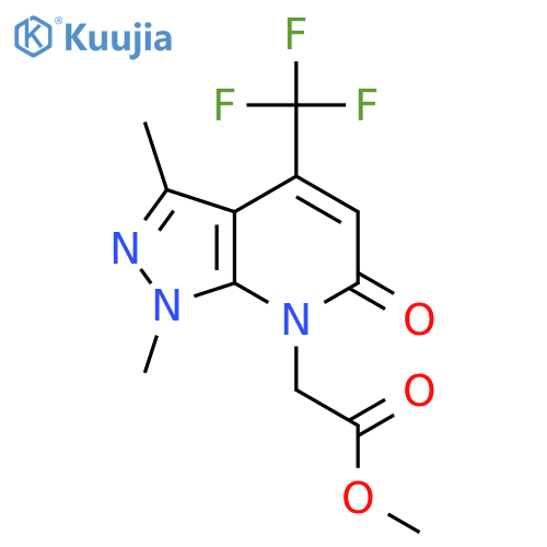 methyl 2-1,3-dimethyl-6-oxo-4-(trifluoromethyl)-1H,6H,7H-pyrazolo3,4-bpyridin-7-ylacetate structure