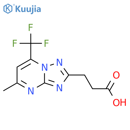 3-5-methyl-7-(trifluoromethyl)-1,2,4triazolo1,5-apyrimidin-2-ylpropanoic acid structure