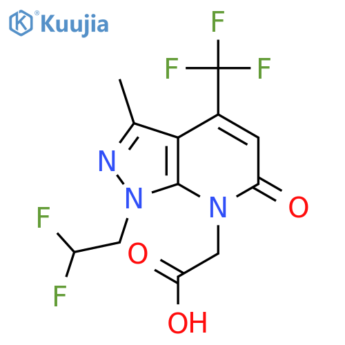 2-1-(2,2-difluoroethyl)-3-methyl-6-oxo-4-(trifluoromethyl)-1H,6H,7H-pyrazolo3,4-bpyridin-7-ylacetic acid structure