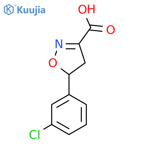 5-(3-chlorophenyl)-4,5-dihydro-1,2-oxazole-3-carboxylic acid structure