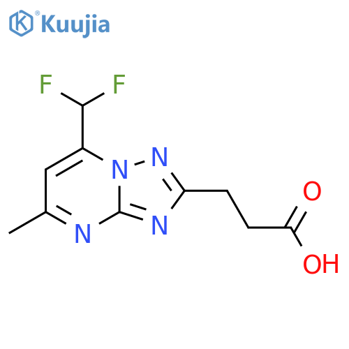 3-[7-(Difluoromethyl)-5-methyl-[1,2,4]triazolo[1,5-a]pyrimidin-2-yl]propanoic acid structure