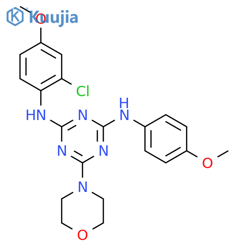 N2-(2-chloro-4-methoxyphenyl)-N4-(4-methoxyphenyl)-6-(morpholin-4-yl)-1,3,5-triazine-2,4-diamine structure