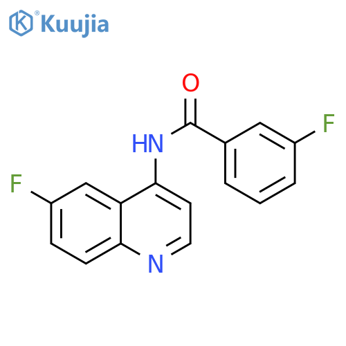 3-fluoro-N-(6-fluoroquinolin-4-yl)benzamide structure
