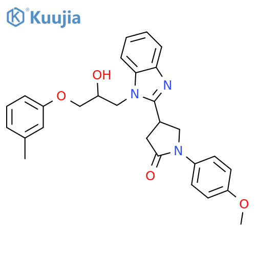 4-{1-[2-hydroxy-3-(3-methylphenoxy)propyl]-1H-1,3-benzodiazol-2-yl}-1-(4-methoxyphenyl)pyrrolidin-2-one structure