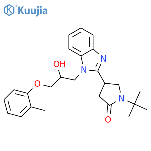 1-tert-butyl-4-{1-[2-hydroxy-3-(2-methylphenoxy)propyl]-1H-1,3-benzodiazol-2-yl}pyrrolidin-2-one structure