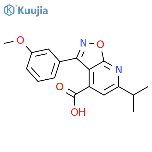 3-(3-methoxyphenyl)-6-(propan-2-yl)-1,2oxazolo5,4-bpyridine-4-carboxylic acid structure