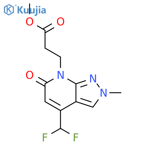methyl 3-[4-(difluoromethyl)-2-methyl-6-oxo-2,6-dihydro-7H-pyrazolo[3,4-b]p yridin-7-yl]propanoate structure