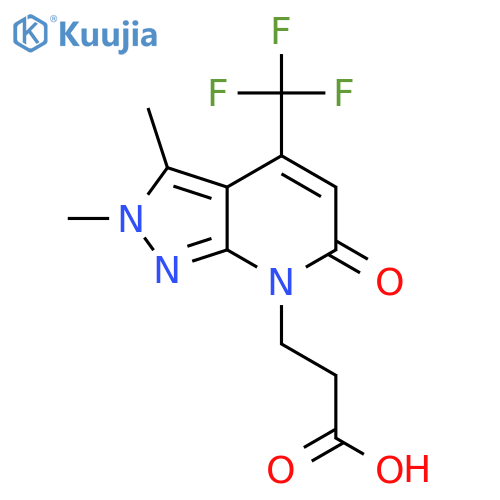 3-2,3-dimethyl-6-oxo-4-(trifluoromethyl)-2H,6H,7H-pyrazolo3,4-bpyridin-7-ylpropanoic acid structure