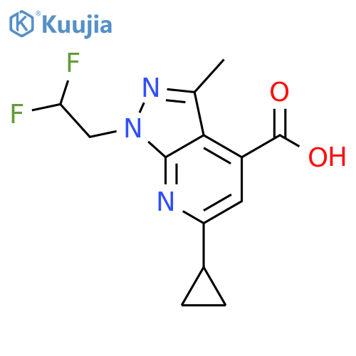 6-cyclopropyl-1-(2,2-difluoroethyl)-3-methyl-1H-pyrazolo3,4-bpyridine-4-carboxylic acid structure