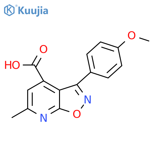 3-(4-methoxyphenyl)-6-methyl-1,2oxazolo5,4-bpyridine-4-carboxylic acid structure