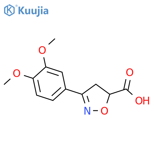 3-(3,4-dimethoxyphenyl)-4,5-dihydro-1,2-oxazole-5-carboxylic acid structure