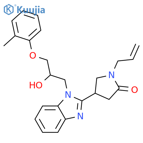4-{1-[2-hydroxy-3-(2-methylphenoxy)propyl]-1H-1,3-benzodiazol-2-yl}-1-(prop-2-en-1-yl)pyrrolidin-2-one structure