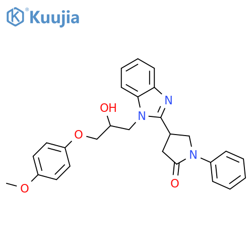 4-{1-[2-hydroxy-3-(4-methoxyphenoxy)propyl]-1H-1,3-benzodiazol-2-yl}-1-phenylpyrrolidin-2-one structure