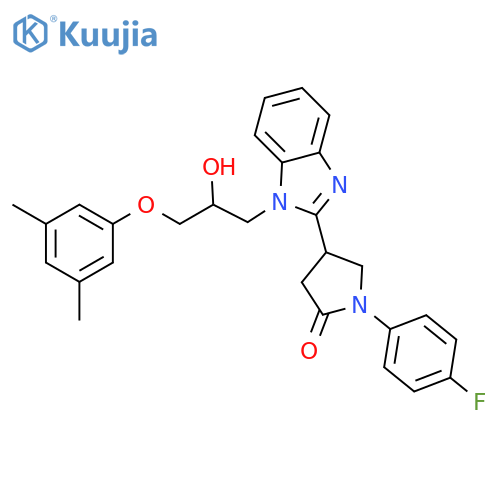 4-{1-[3-(3,5-dimethylphenoxy)-2-hydroxypropyl]-1H-1,3-benzodiazol-2-yl}-1-(4-fluorophenyl)pyrrolidin-2-one structure