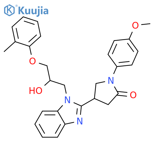 4-{1-[2-hydroxy-3-(2-methylphenoxy)propyl]-1H-1,3-benzodiazol-2-yl}-1-(4-methoxyphenyl)pyrrolidin-2-one structure