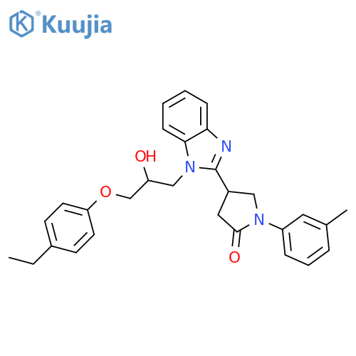 4-{1-[3-(4-ethylphenoxy)-2-hydroxypropyl]-1H-1,3-benzodiazol-2-yl}-1-(3-methylphenyl)pyrrolidin-2-one structure