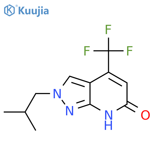 2-(2-methylpropyl)-4-(trifluoromethyl)-2H,6H,7H-pyrazolo3,4-bpyridin-6-one structure