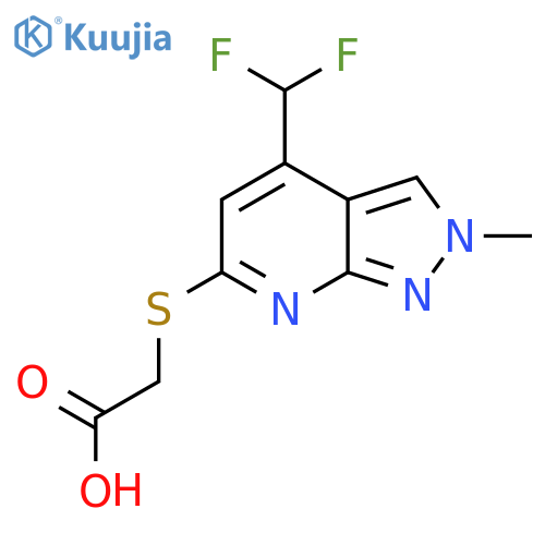 2-{4-(difluoromethyl)-2-methyl-2H-pyrazolo3,4-bpyridin-6-ylsulfanyl}acetic acid structure